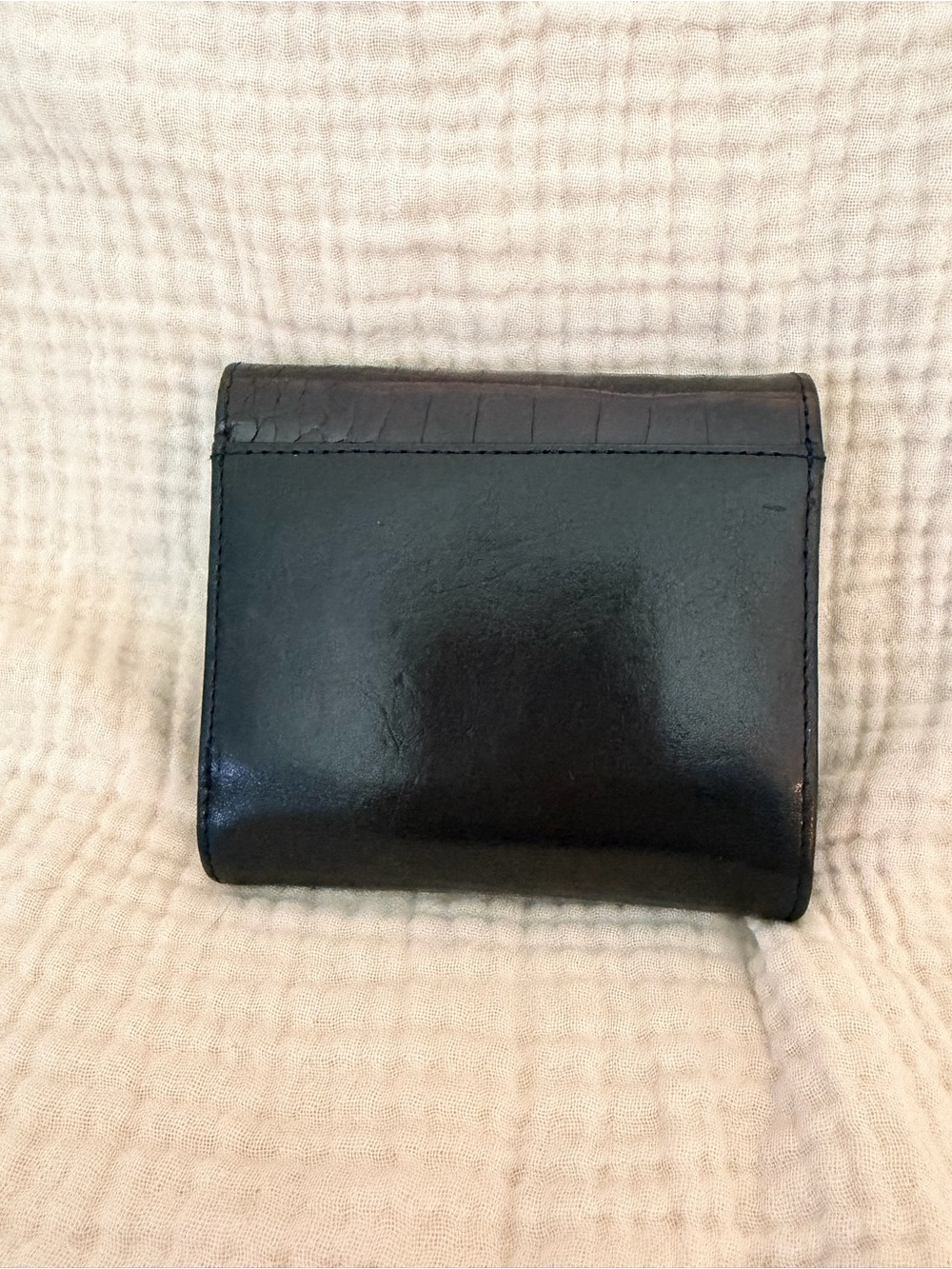 Brighton Black Croc-Embossed Leather Wallet/ Silver trim & kiss lock coin pouch. - Picture 2 of 11